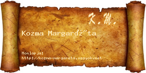 Kozma Margaréta névjegykártya