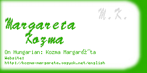 margareta kozma business card